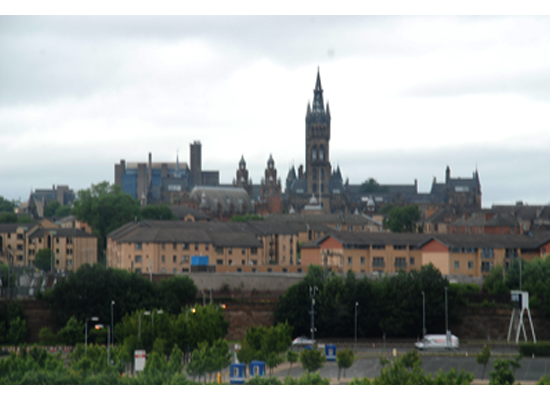 Glasgow University from Glasgow Science Centre